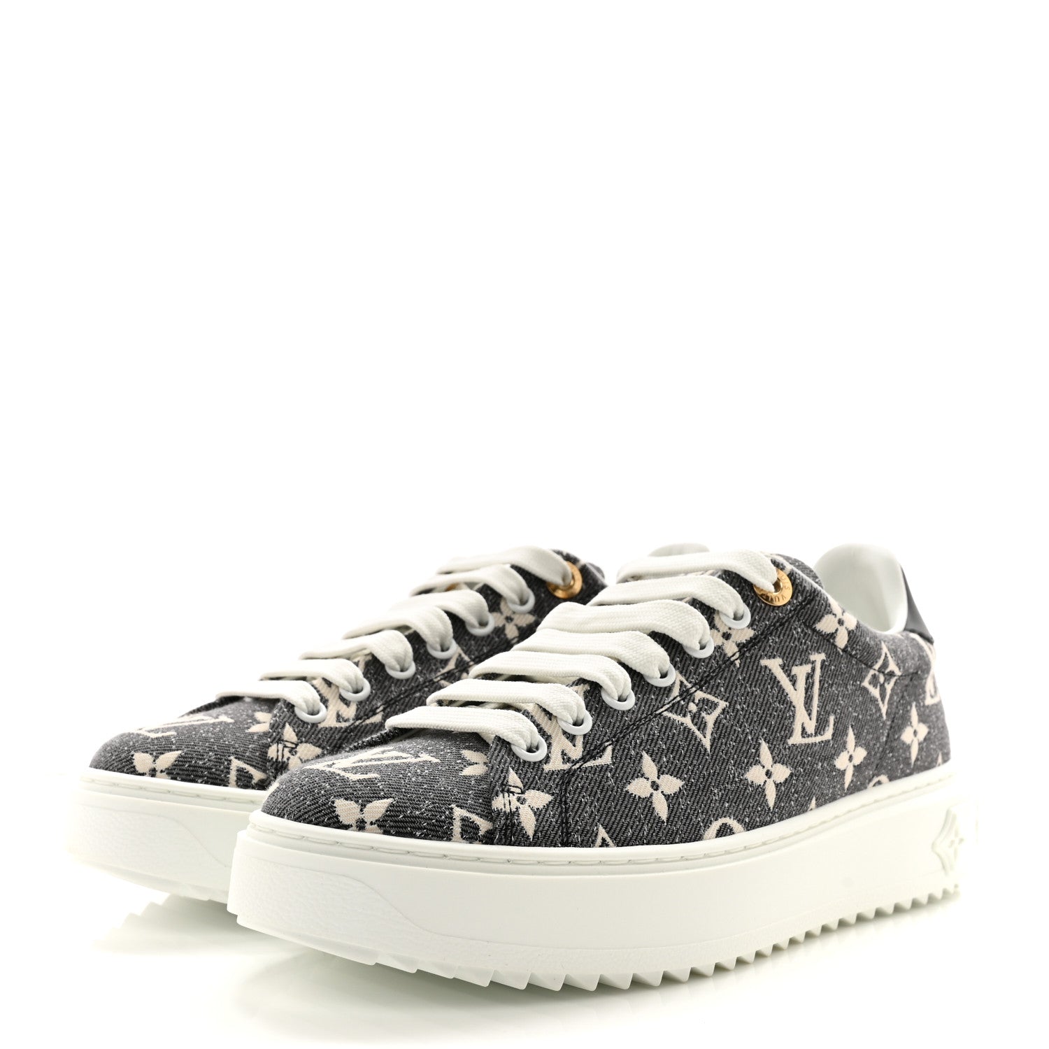 Louis Vuitton Denim Monogram Time Out Sneakers 38 3 of 8