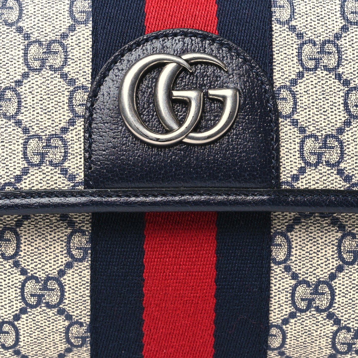 GG Supreme Monogram Web Small Ophidia Belt Bag 90 36 Beige Navy