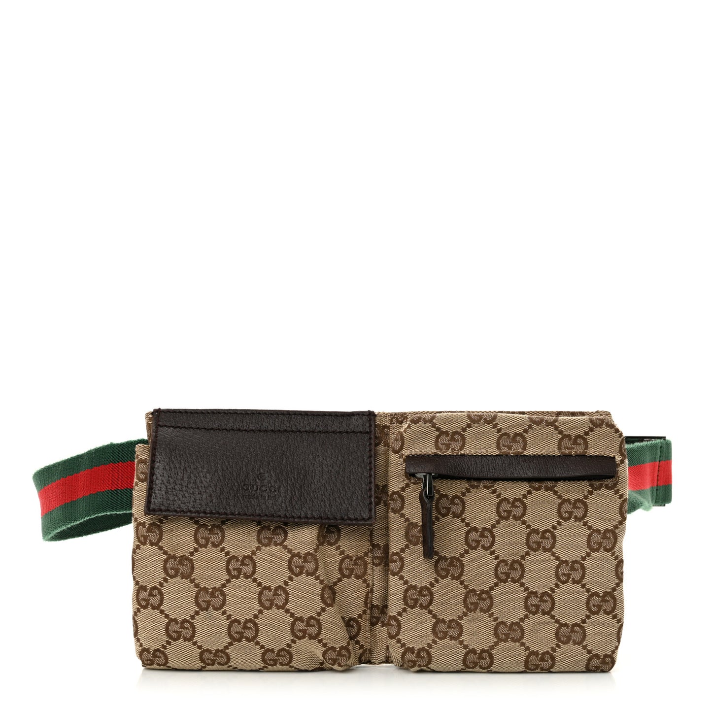 Monogram Web Belt Bag Dark Brown