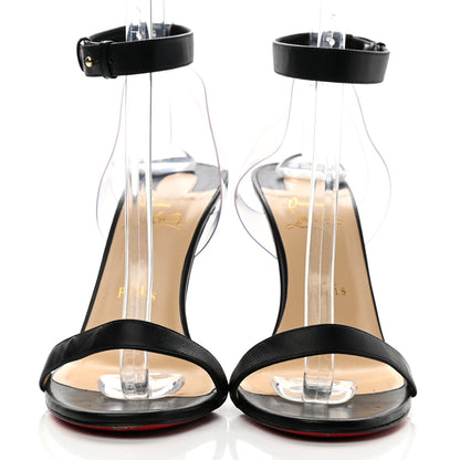 Christian Louboutin Shiny Nappa PVC Jonatina 100 Sandals 40.5 Black 2 of 10