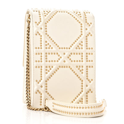 Christian Dior Lambskin Studded Vertical Diorama White 3 of 10
