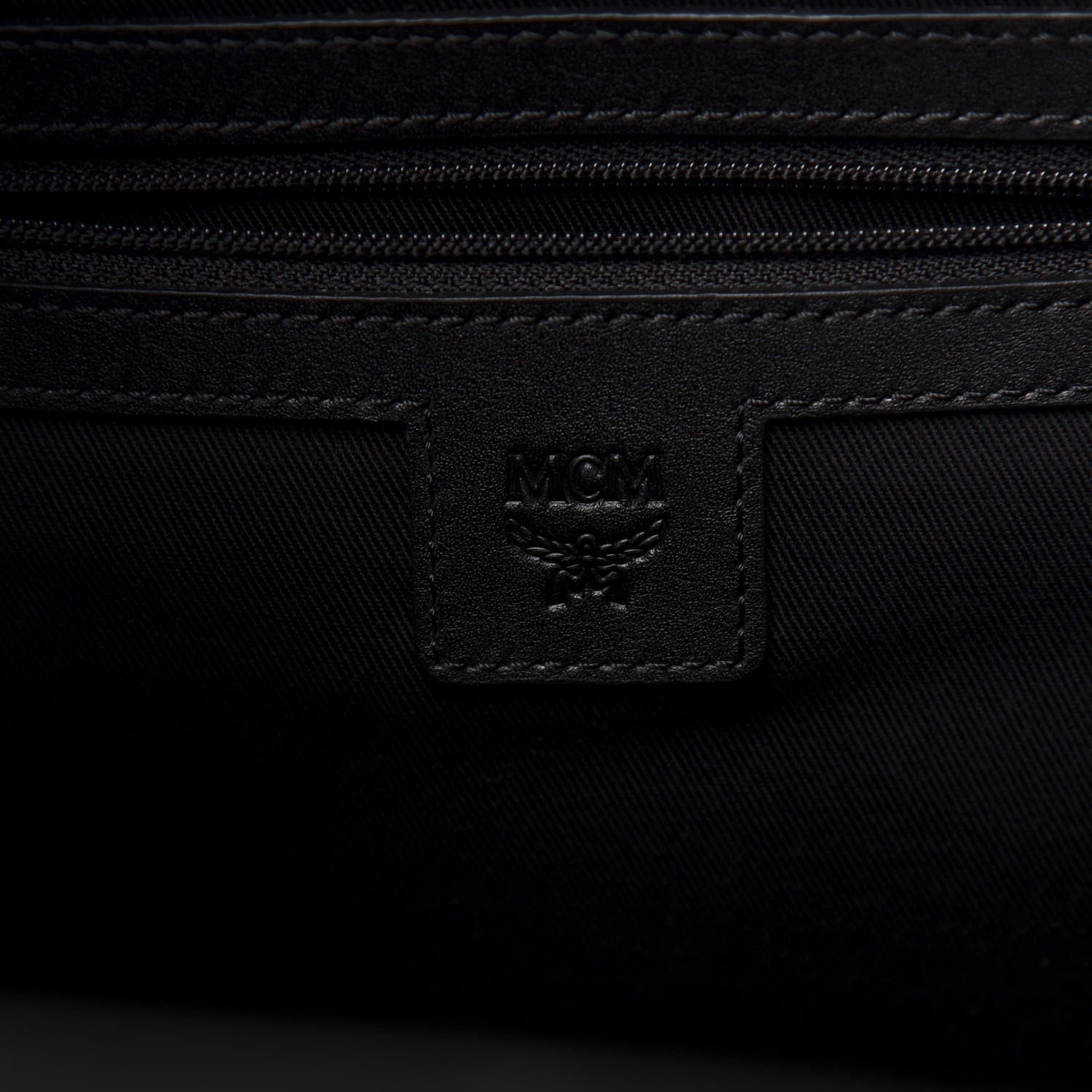 MCM Nylon Monogram Small Tivitat Two-Pocket Backpack Black 7 of 10