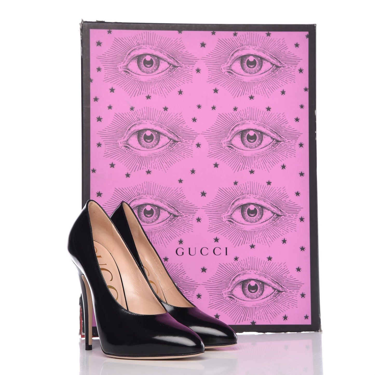 Polished Calfskin Removable Pearly Bow Elaisa Platform High Heel Pumps 36 Black