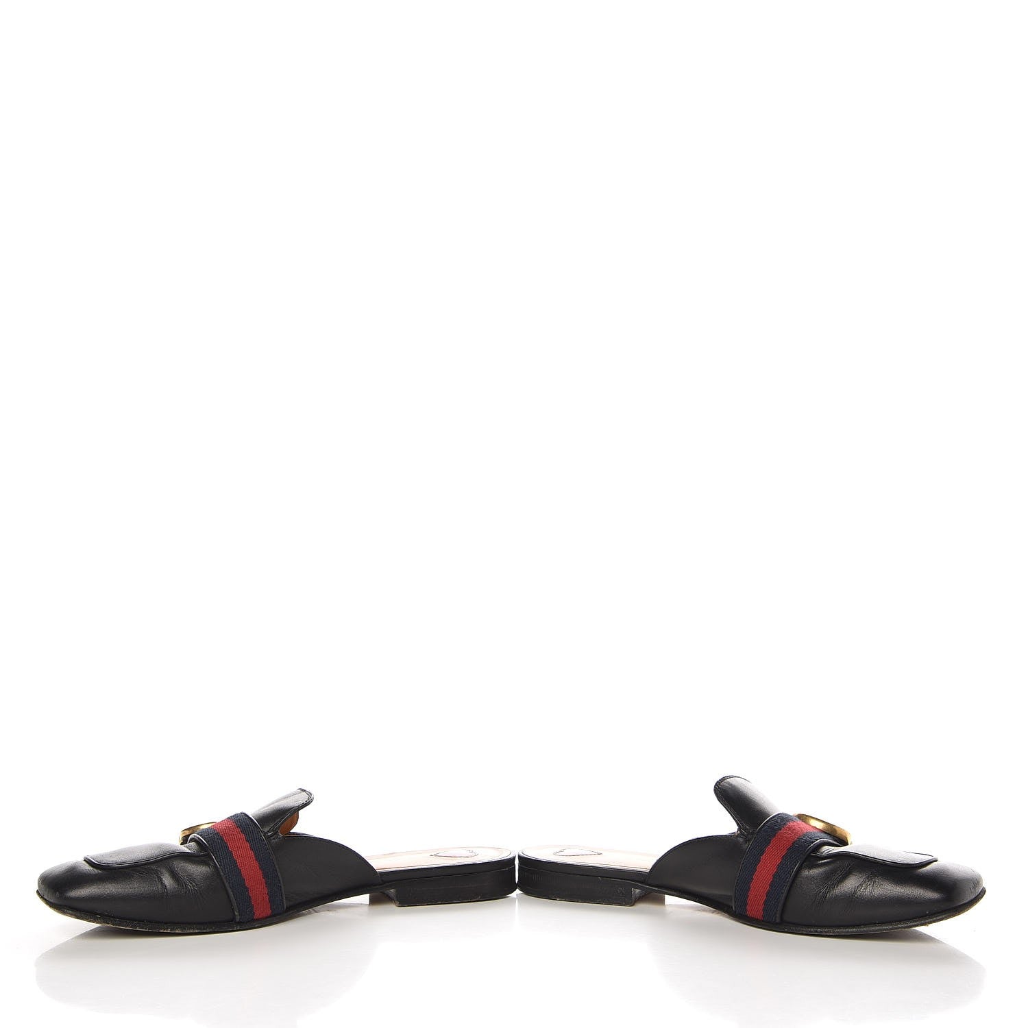 Gucci Calfskin Web Womens Peyton GG Slippers 35 Black 6 of 11