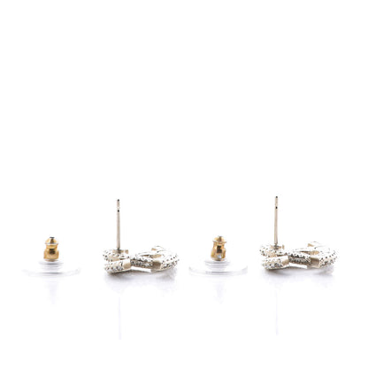 Chanel Crystal Timeless CC Earrings Light Gold 4 of 5