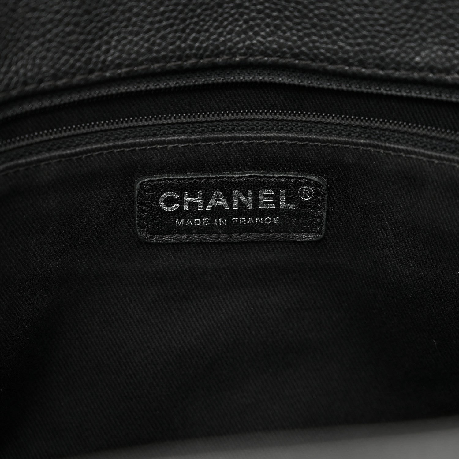 Chanel Metallic Grained Calfskin Medium Woven Chain Shopping Tote Black 6 of 12