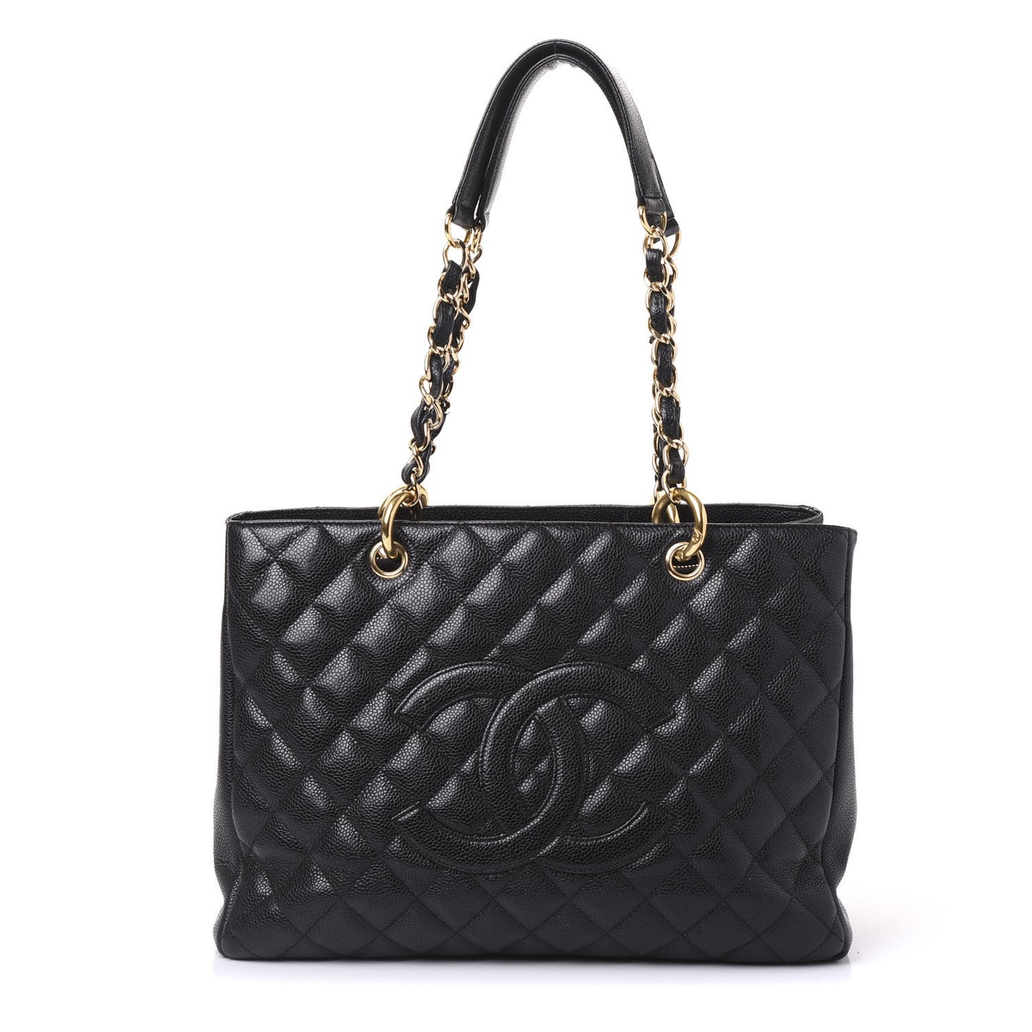 Caviar Quilted Grand Shopping Tote GST Black
