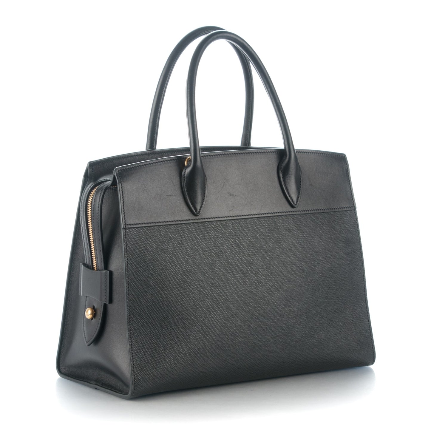 Saffiano City Calfskin Medium Esplanade Tote Black