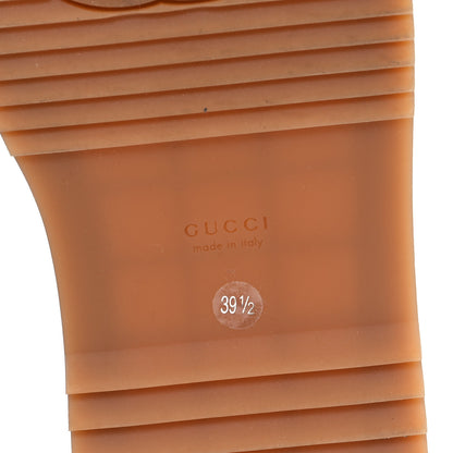 Gucci Monogram Jumbo GG Platform Slide Wedge Sandals 39.5 Beige Lapis 7 of 9