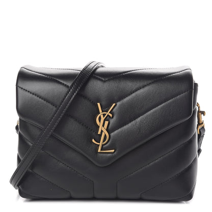 Saint Laurent Calfskin Y Quilted Monogram Toy Loulou Crossbody Bag Black 1 of 12