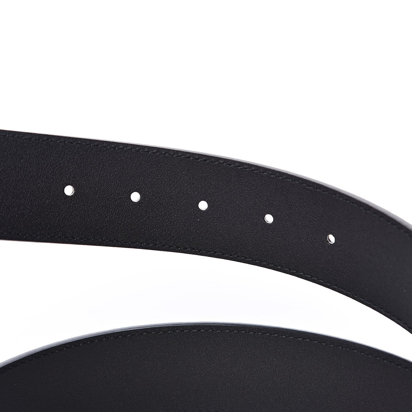 Textured Dollar Calfskin Nickel Double G 40mm Belt 110 44 Black