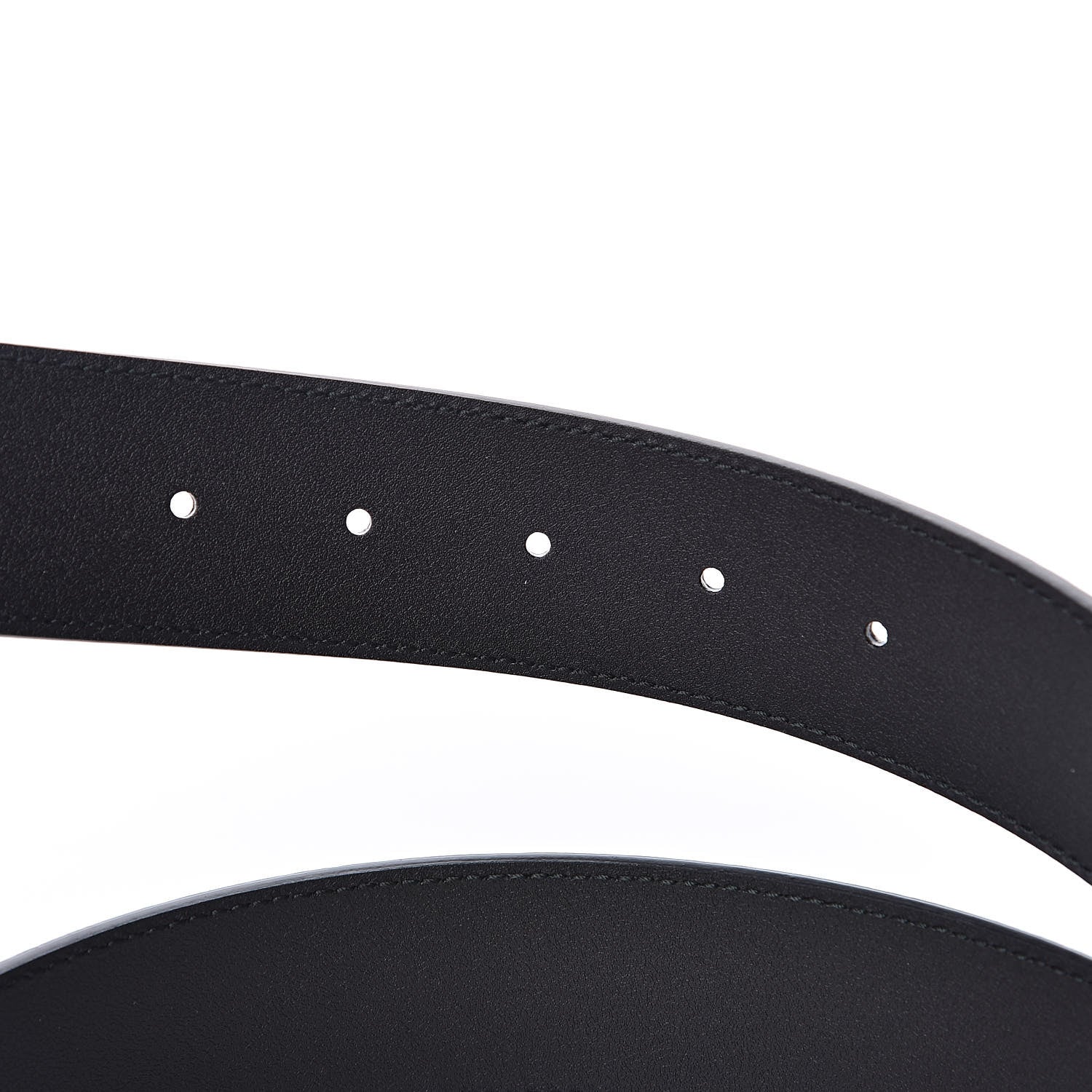 Gucci Textured Dollar Calfskin Nickel Double G 40mm Belt 110 44 Black 4 of 5