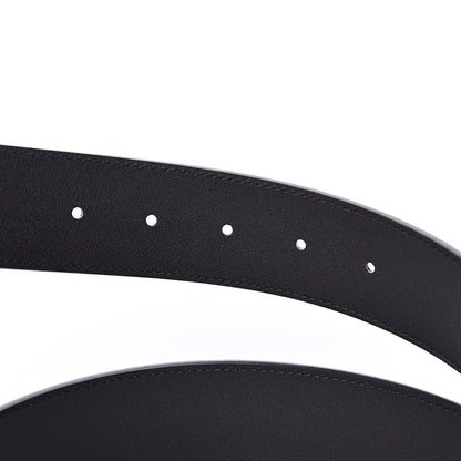 Gucci Textured Dollar Calfskin Nickel Double G 40mm Belt 110 44 Black 4 of 5