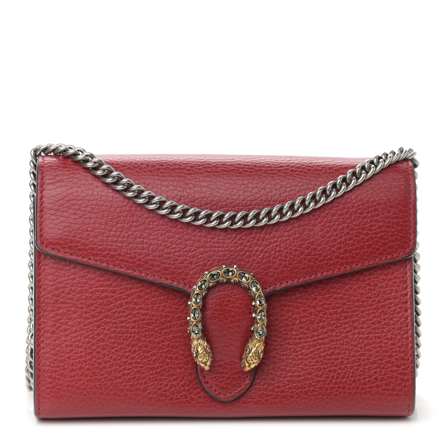 Calfskin Mini Dionysus Chain Wallet Hibiscus Red
