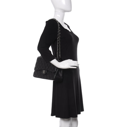 Chanel Lambskin Quilted Jumbo Double Flap Black 2 of 11