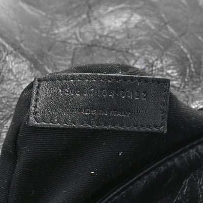 Saint Laurent Crinkled Calfskin Matelasse Monogram Medium Niki Chain Satchel Black 8 of 13