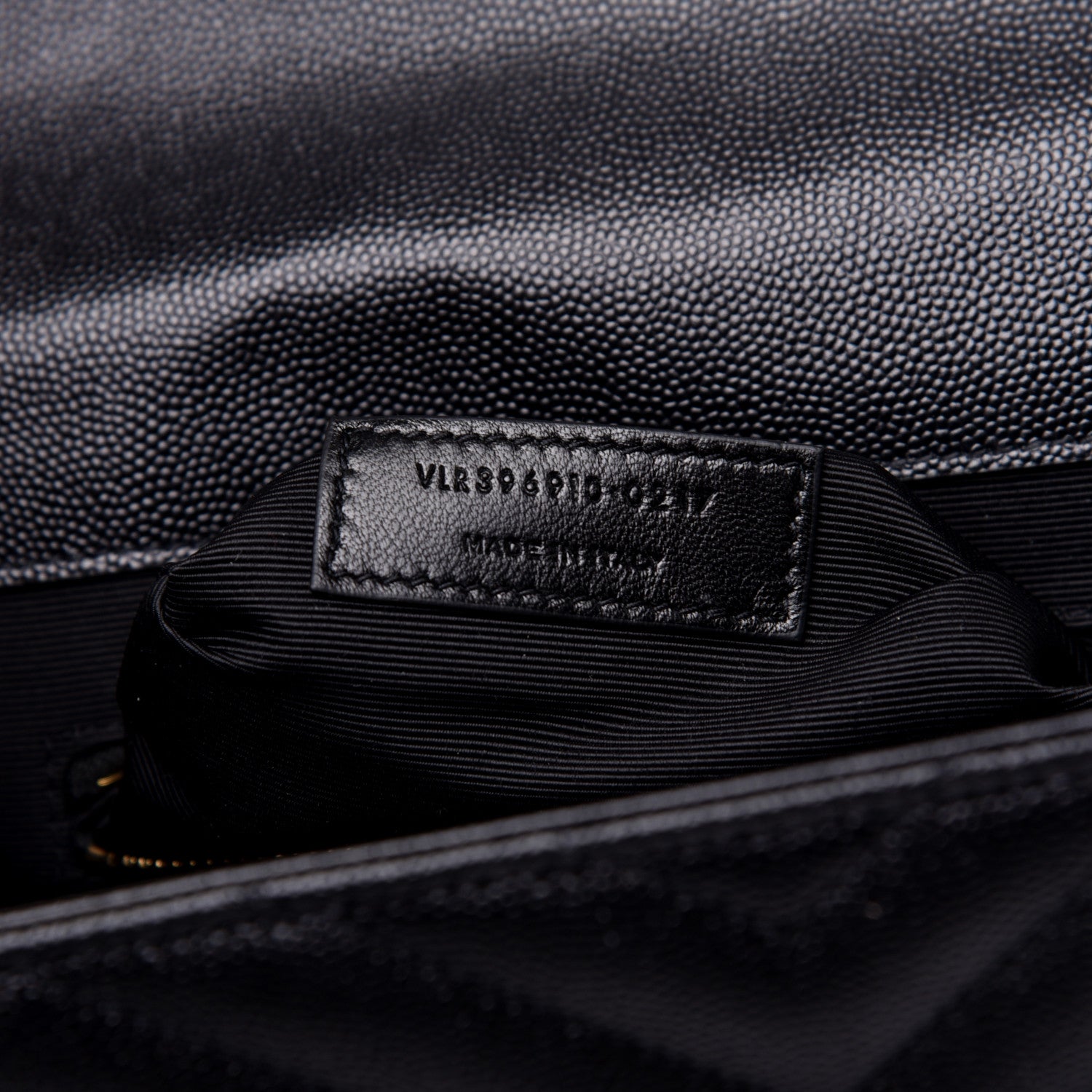 Saint Laurent Grain De Poudre Matelasse Chevron Large Monogram Satchel Black 9 of 12