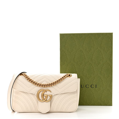 Gucci Calfskin Matelasse Small GG Marmont Shoulder Bag White 11 of 11