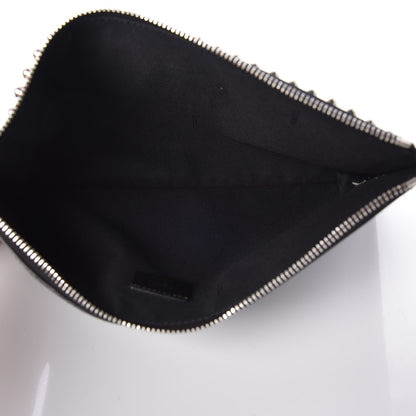 Fendi Vitello Elite Flamingo Mink Karlito Studded Pouch Black White Plaster 5 of 7