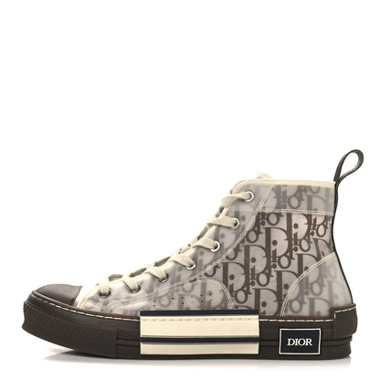 Christian Dior Technical Canvas Oblique Mens B23 High Top Sneakers 41 Brown Beige 1 of 8