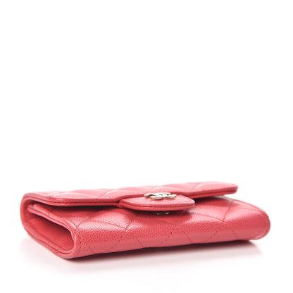 Chanel Caviar Quilted Flap Card Holder Wallet Pink 4 of 11