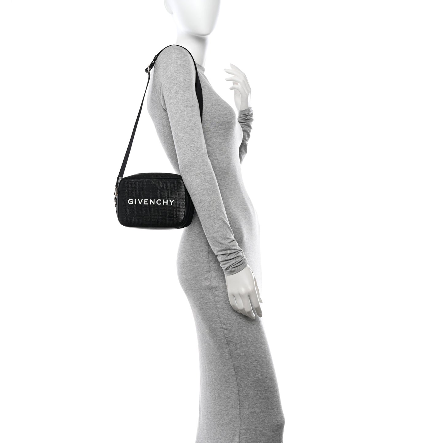 Coated Canvas Logo Embossed G Essentials Camera Bag Black
