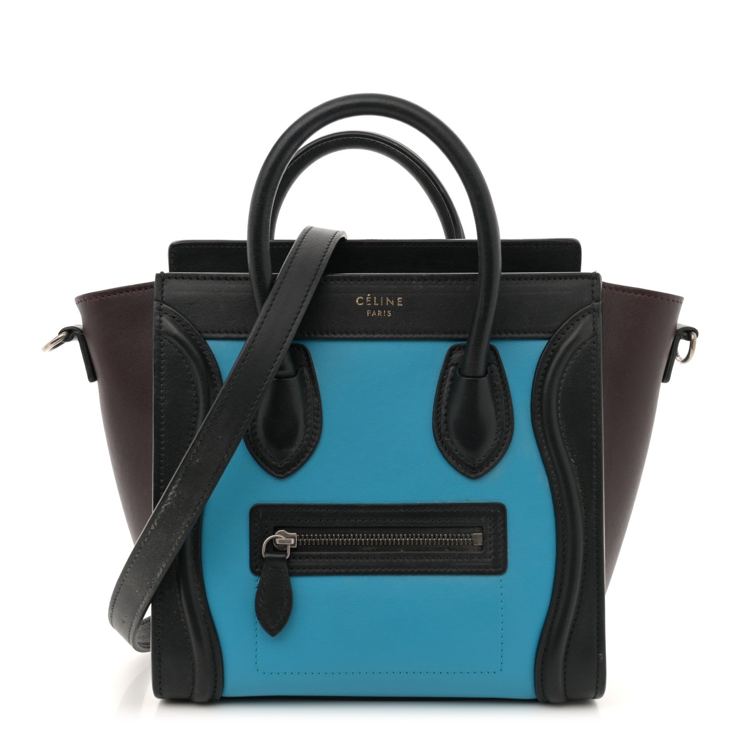 Celine Smooth Calfskin Nano Tri-Color Luggage Turquoise 1 of 12