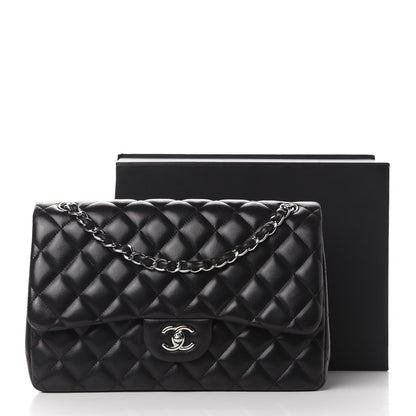Chanel Lambskin Quilted Jumbo Double Flap Black 12 of 12