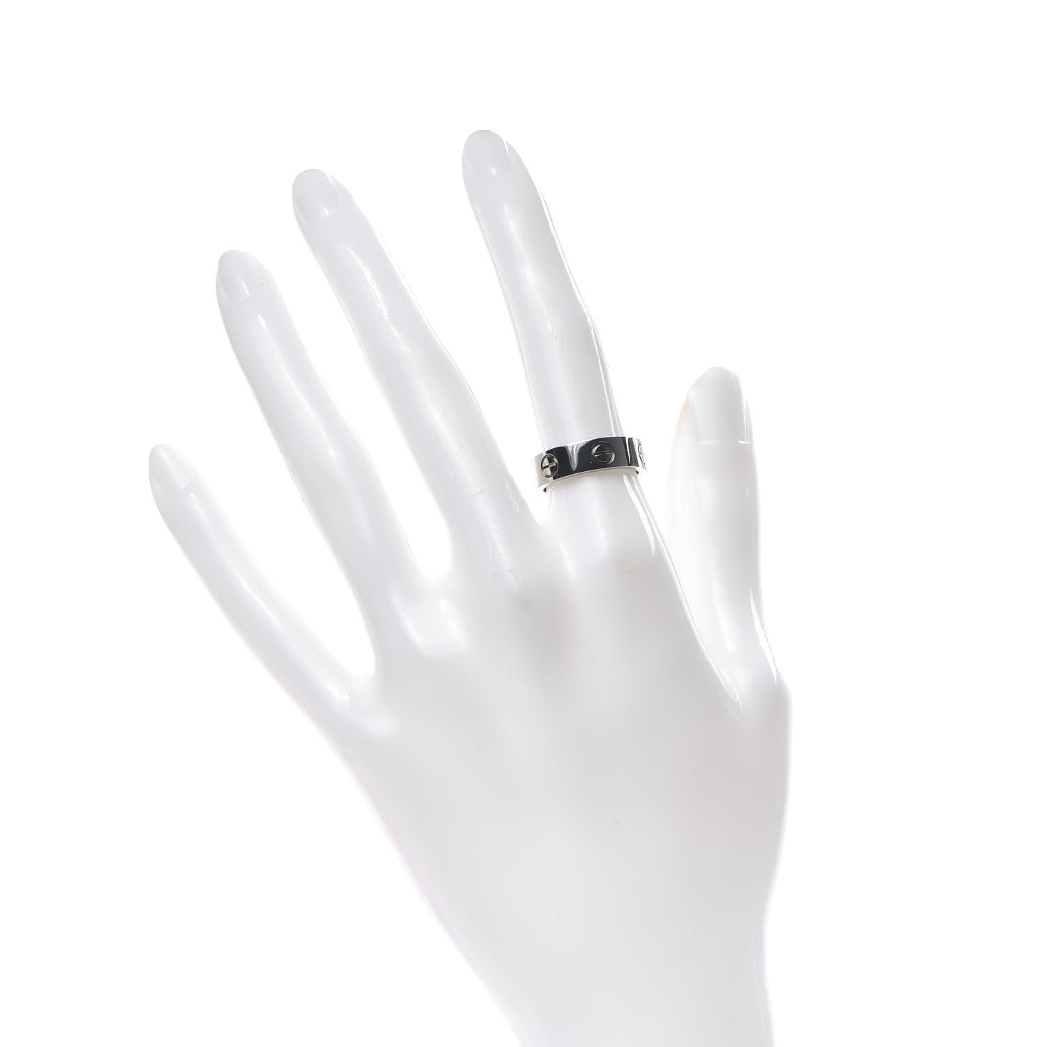 Cartier 18K White Gold 5.5mm LOVE Ring 51 5.75 2 of 4