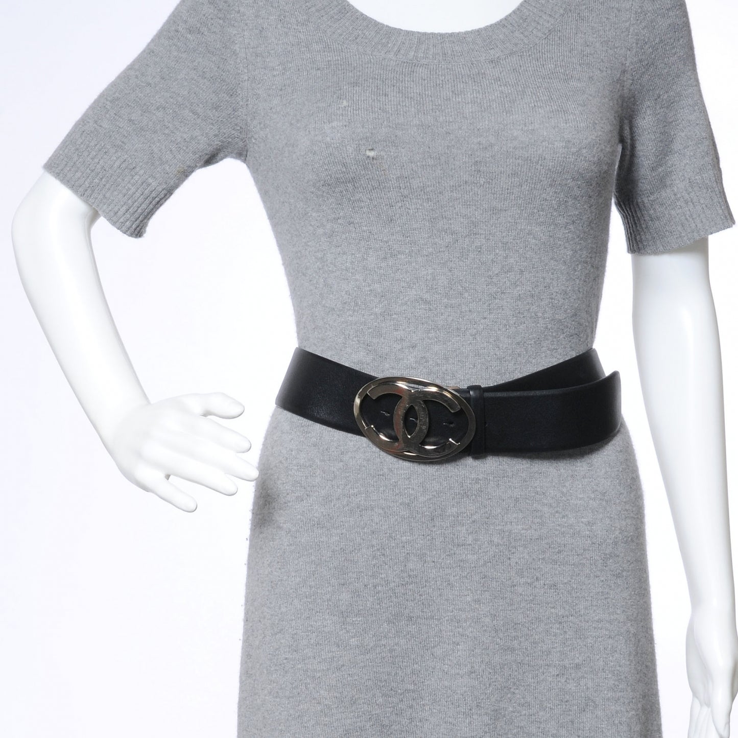 Leather CC Buckle Belt 95 38 Black