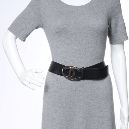 Chanel Leather CC Buckle Belt 95 38 Black 2 of 6