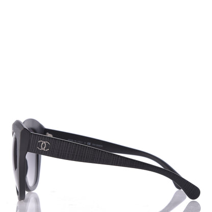 Chanel Tweed Effect CC Polarized Butterfly Signature Sunglasses 5332 Black 3 of 7