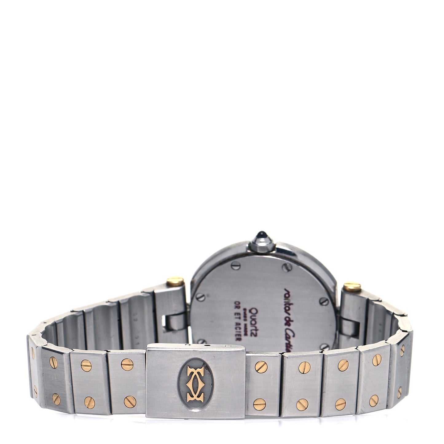 Stainless Steel 18K Yellow Gold 27mm Santos De Cartier Vendome Quartz Watch