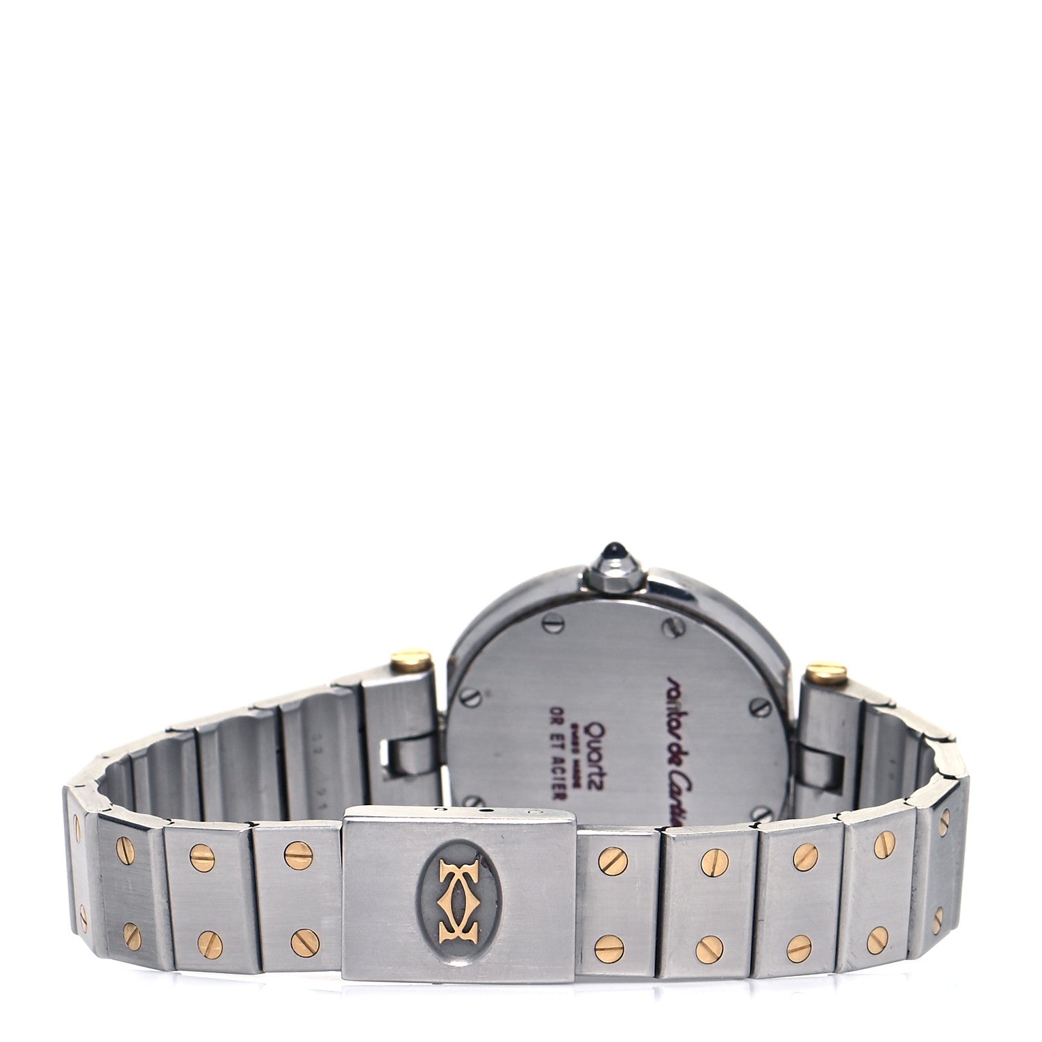 Cartier Stainless Steel 18K Yellow Gold 27mm Santos De Cartier Vendome Quartz Watch 3 of 4
