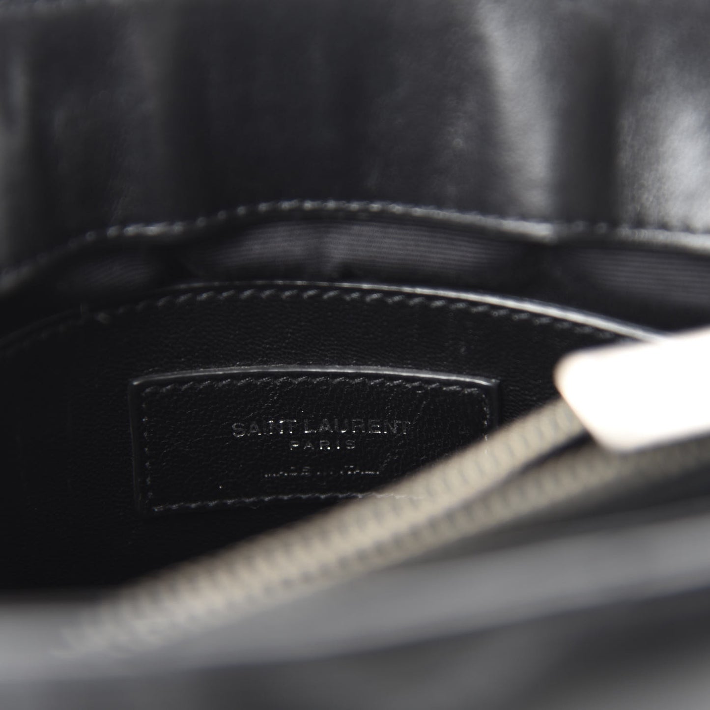 Calfskin Y Quilted Monogram Small Charm Loulou Chain Satchel Black