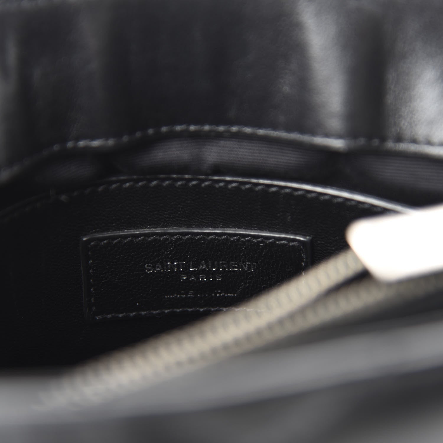 Saint Laurent Calfskin Y Quilted Monogram Small Charm Loulou Chain Satchel Black 8 of 11