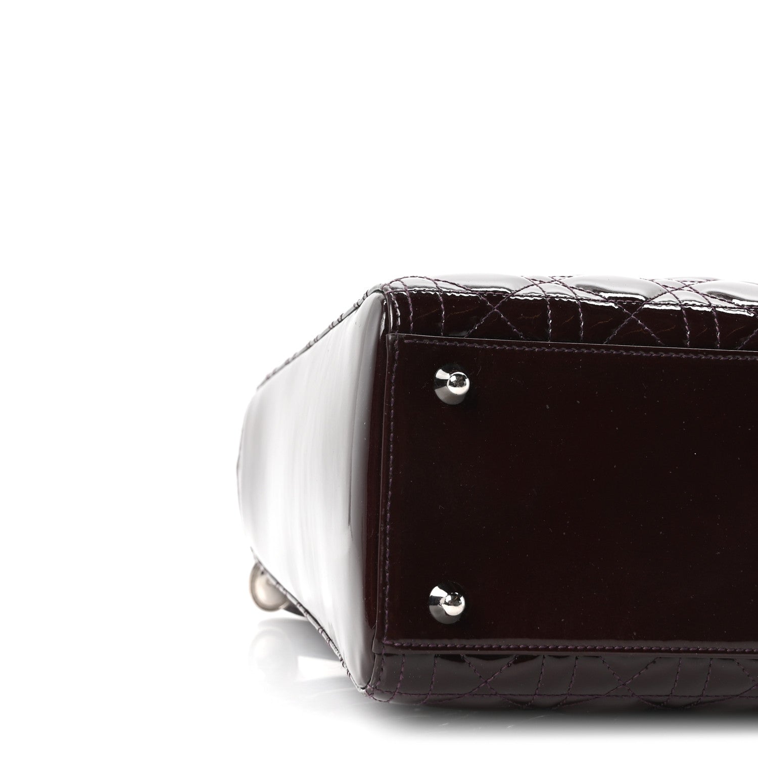 Christian Dior Patent Cannage Large Lady Dior Burgundy 9 of 10