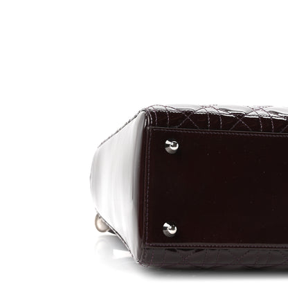 Christian Dior Patent Cannage Large Lady Dior Burgundy 9 of 10