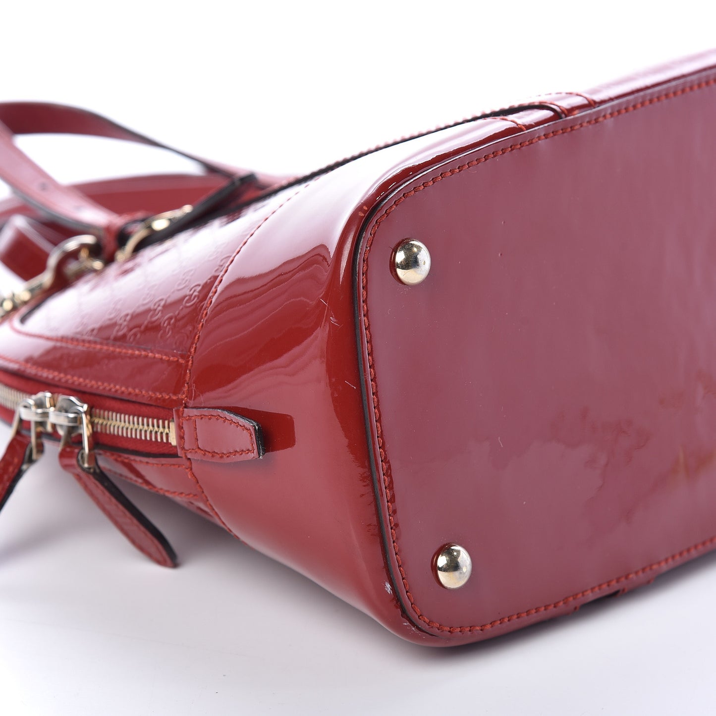 Patent Microguccissima Small Nice Top Handle Dome Bag Rose Bed