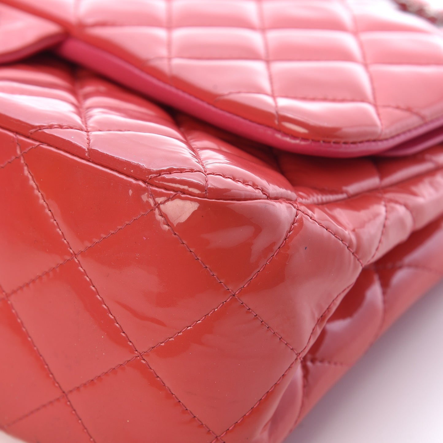 Patent Quilted Jumbo Double Flap Pink