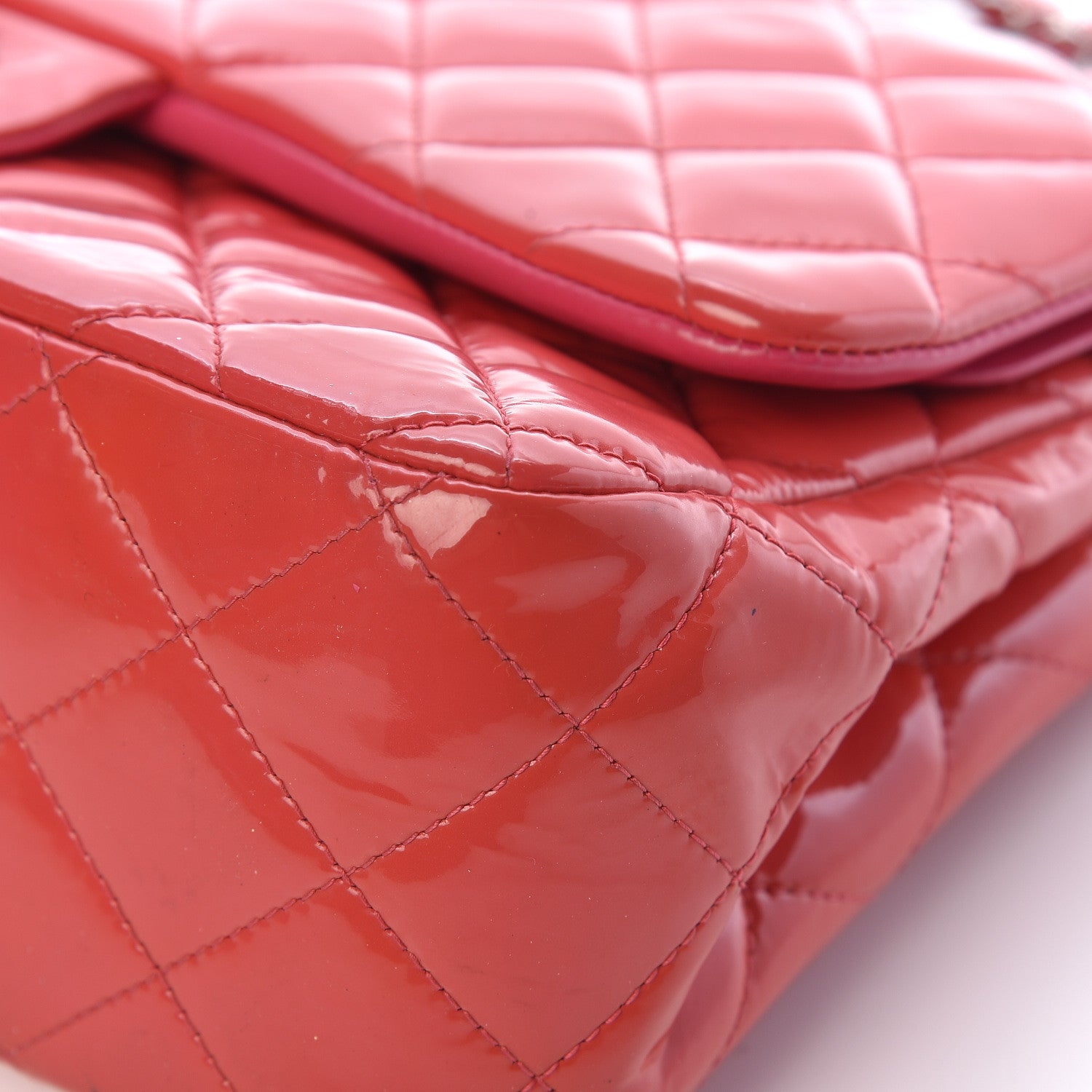 Chanel Patent Quilted Jumbo Double Flap Pink 20 of 24