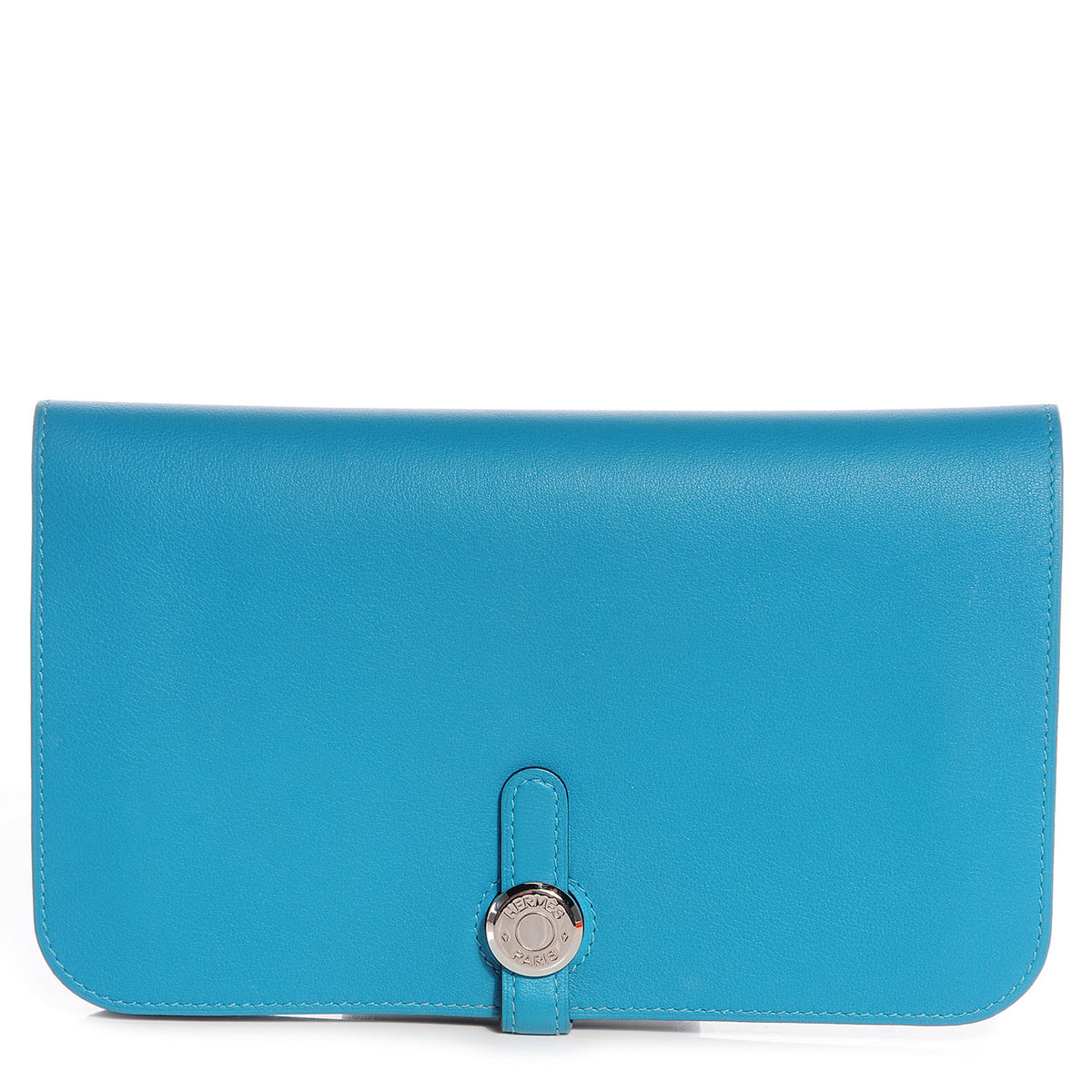 Hermes Swift Calfskin Dogon Wallet Turquoise 1 of 8