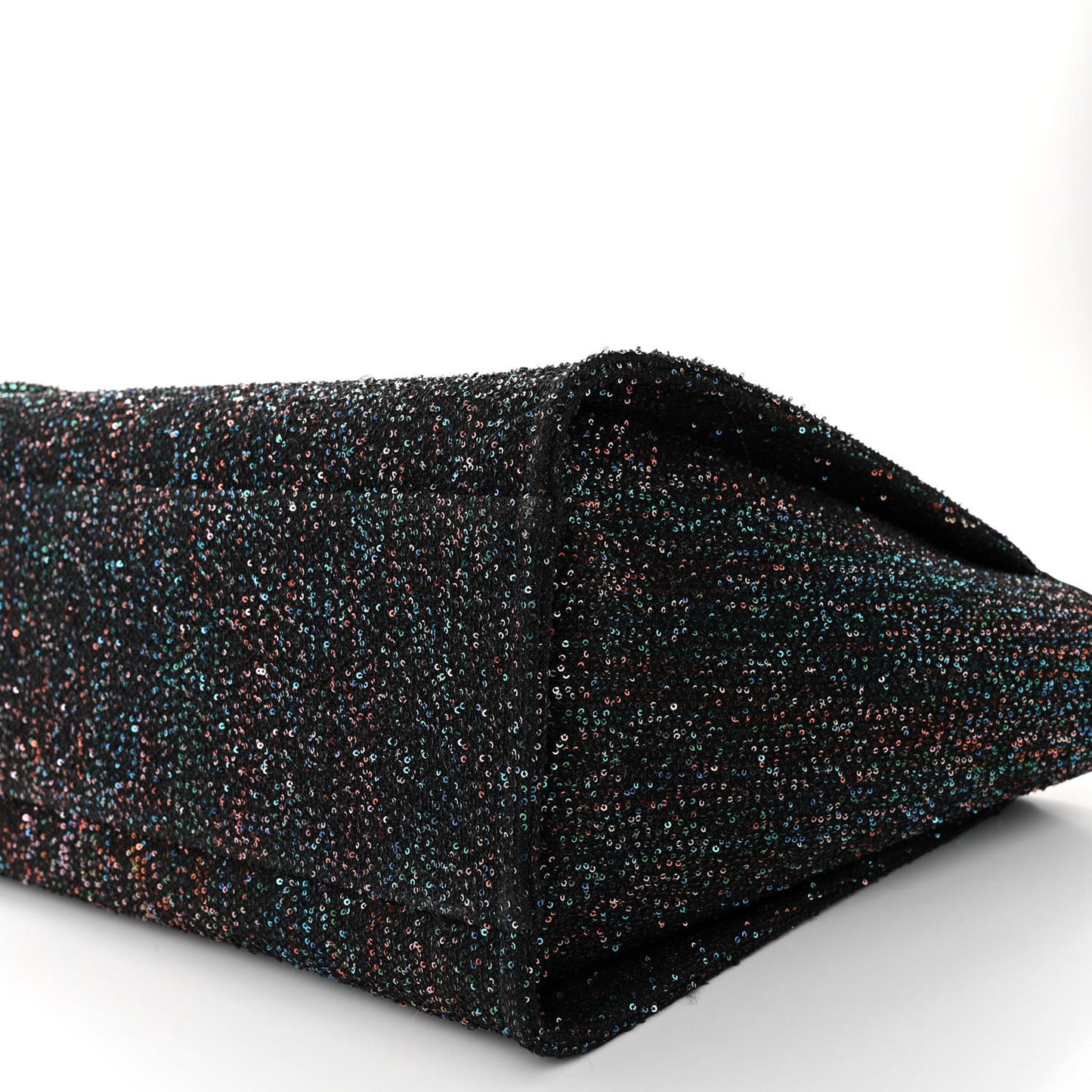 Calfskin Sequin Medium Deauville Tote Black