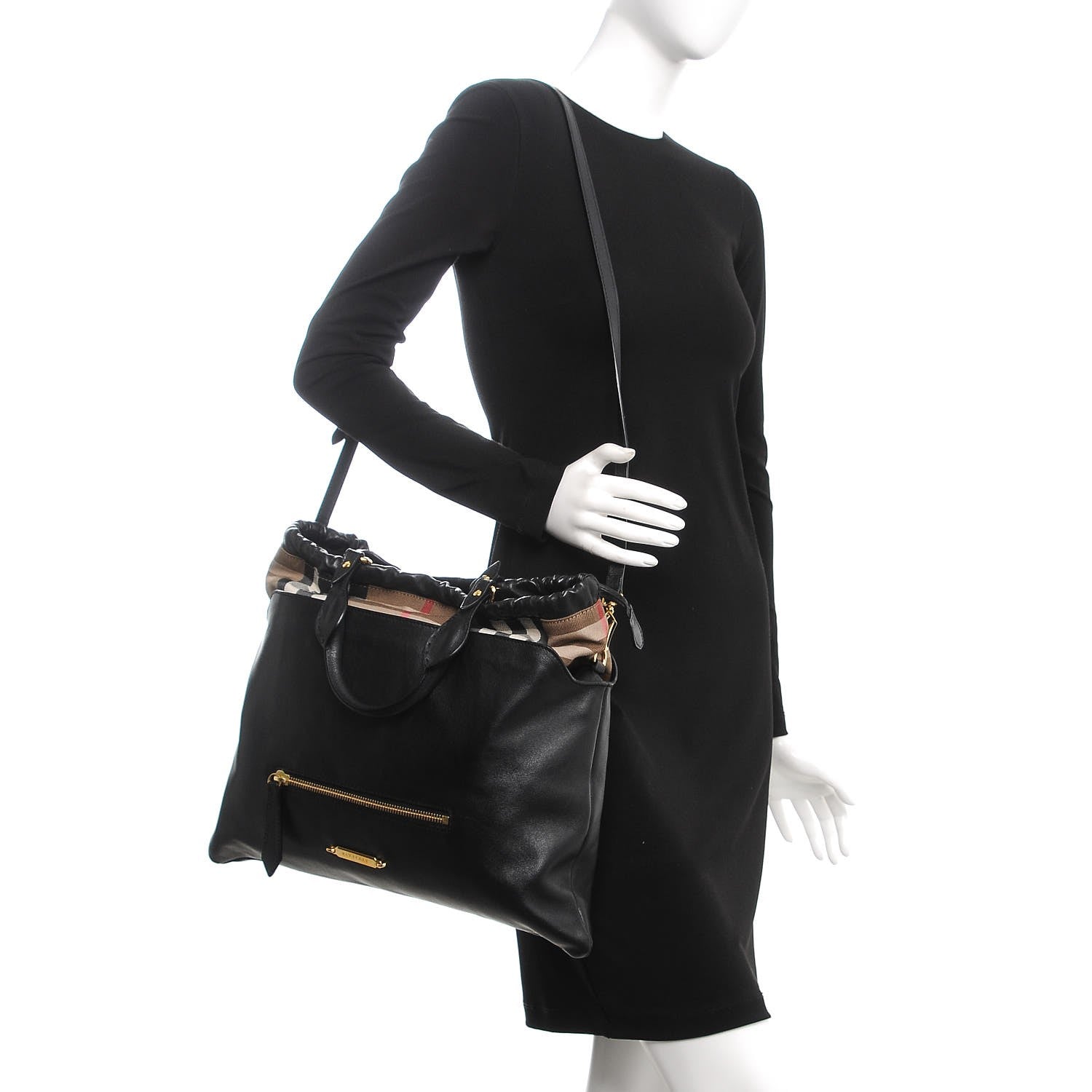 Burberry Calfskin House Check Big Crush Black 2 of 11