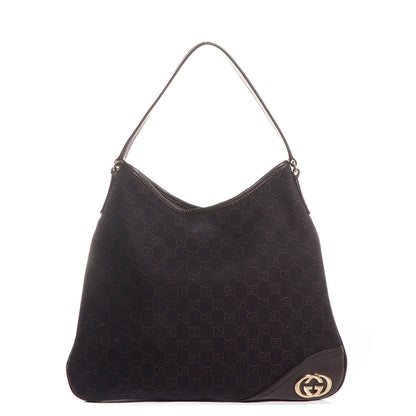 Gucci Monogram Medium New Britt Hobo Dark Brown 1 of 7