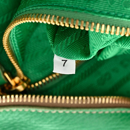 Prada Cervo Logo Embossed Folding Tote Acquamarina 9 of 18