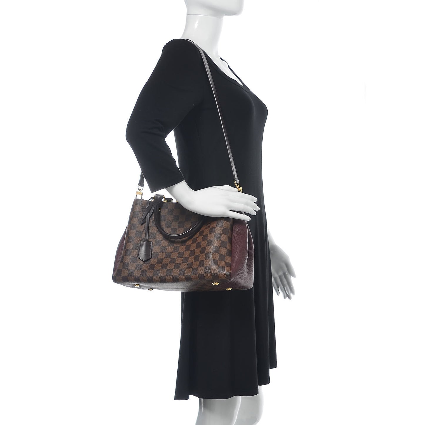Damier Ebene Cuir Taurillon Brittany Bordeaux