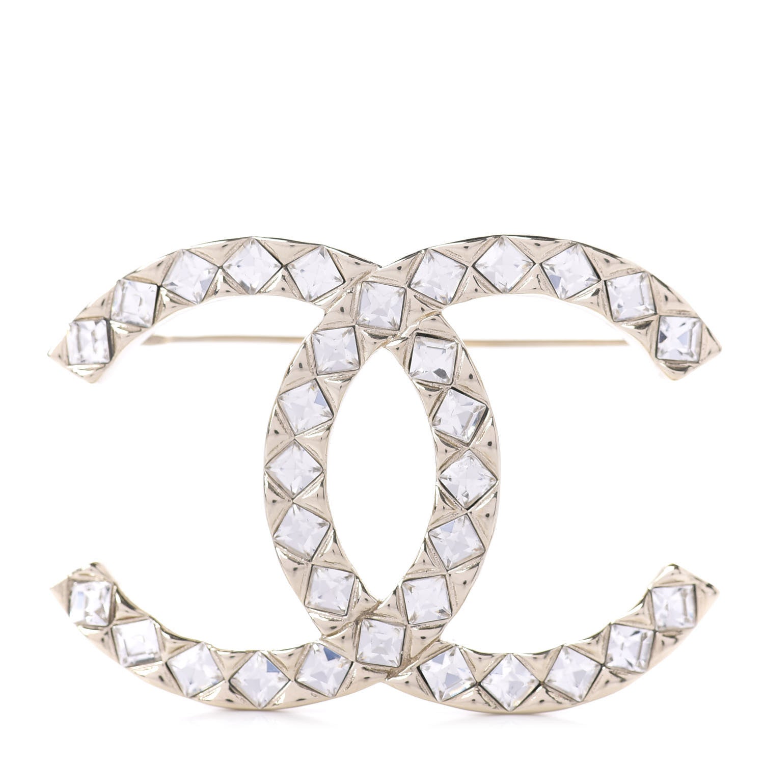Chanel Baguette Crystal High Society CC Brooch Gold 1 of 5