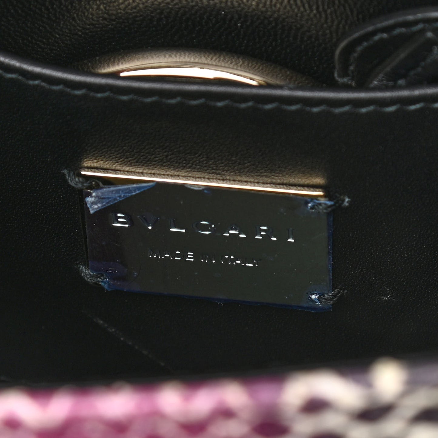 Calfskin Elaphe Serpenti Forever Crossbody Bag Ruby Wine Black Multicolor