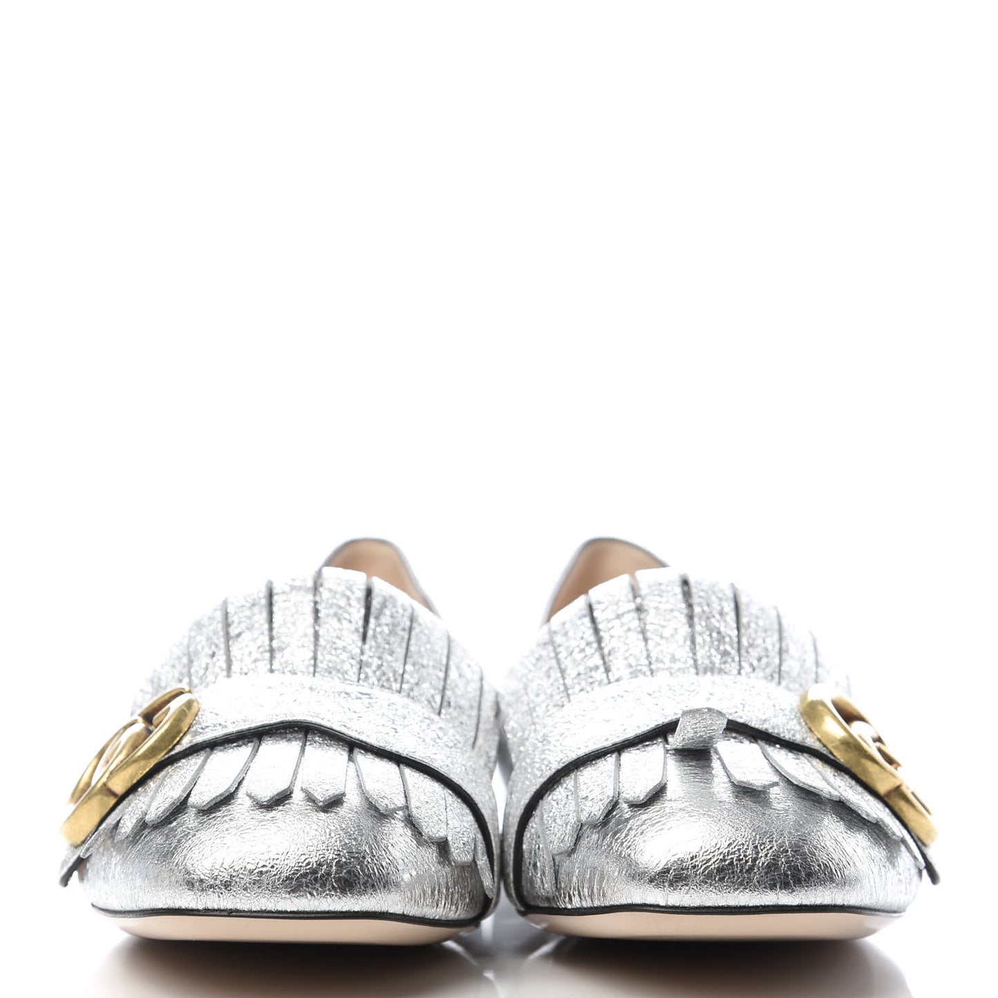 Galassia GG Marmont Fringe Flats 38 Argento